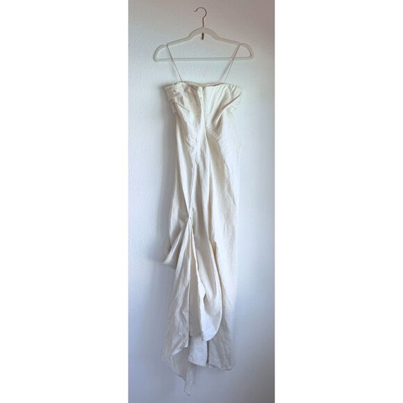NWT STAUD Caravaggio Draped 100% Linen Maxi Dress in Natural Size 0 - Picture 7 of 15